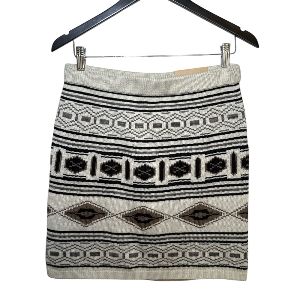 VINTAGE Maurices Black and Gray Patterned Mini Skirt |Size M